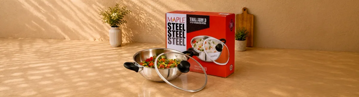 TRILLIUM stainless steel kadai